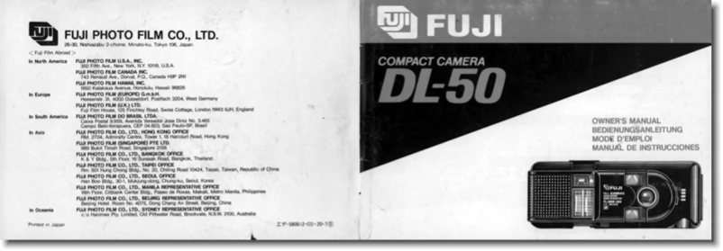 Page n°1 - Manuel utilisateur Fuji DL-50