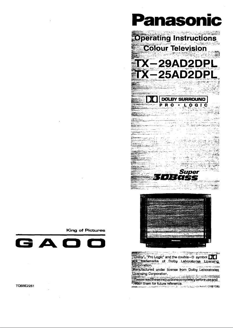 Page 1 de la notice Manuel utilisateur Panasonic TX-29AD2DPL