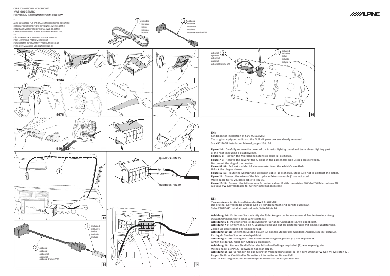 Page n°1 - Manuel utilisateur Alpine KWE-901G7MIC