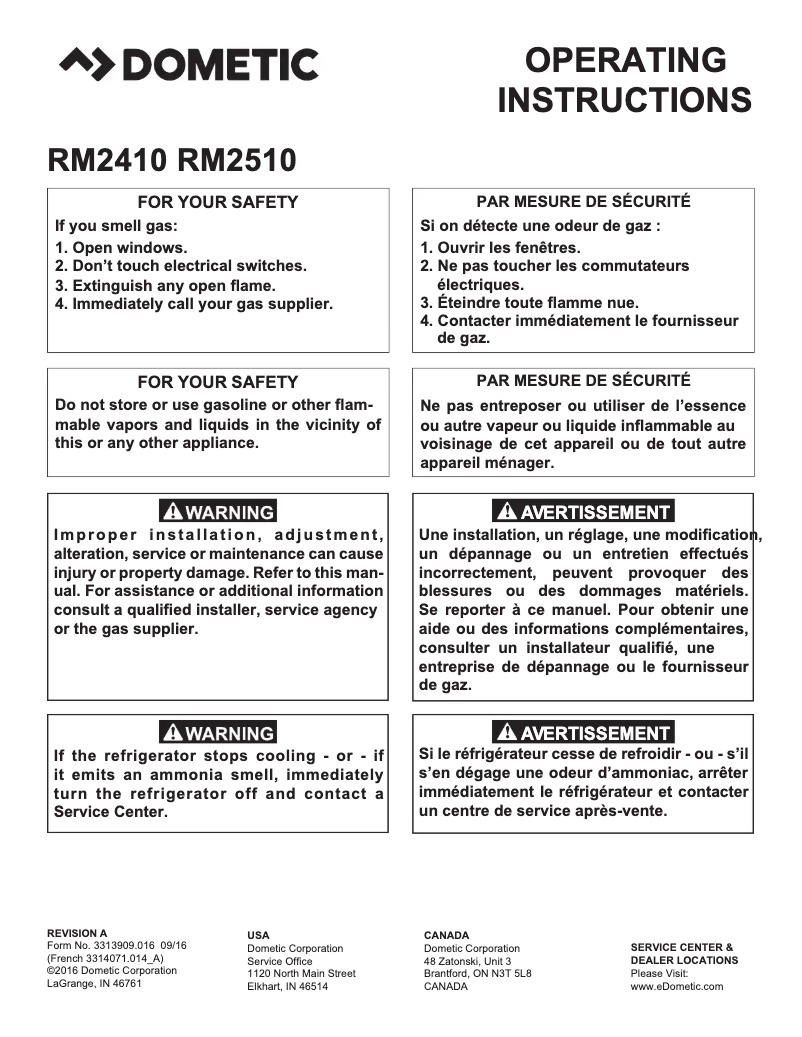 Imagen de la primera página del manual del dispositivo RM2410