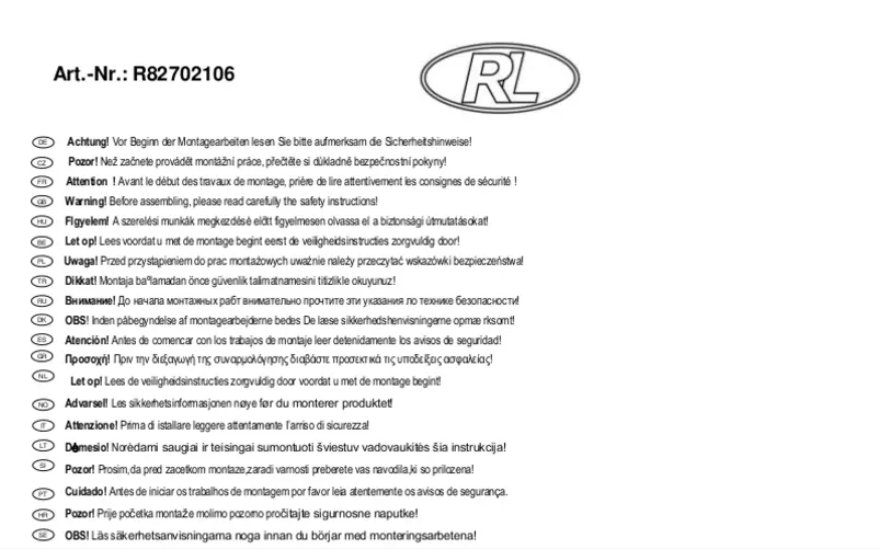 Image de la première page du manuel de l'appareil Reality Prater