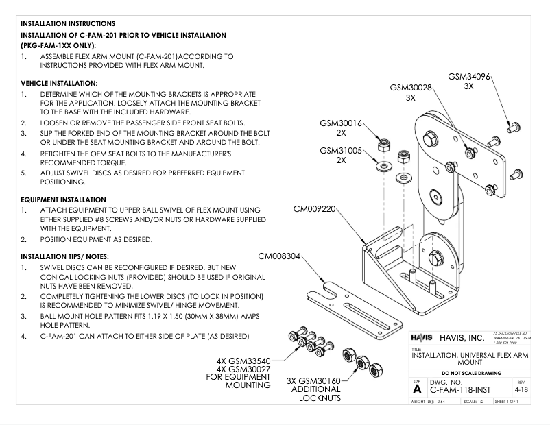 Página 1 del manual Manual de usuario Havis PKG-FAM-118