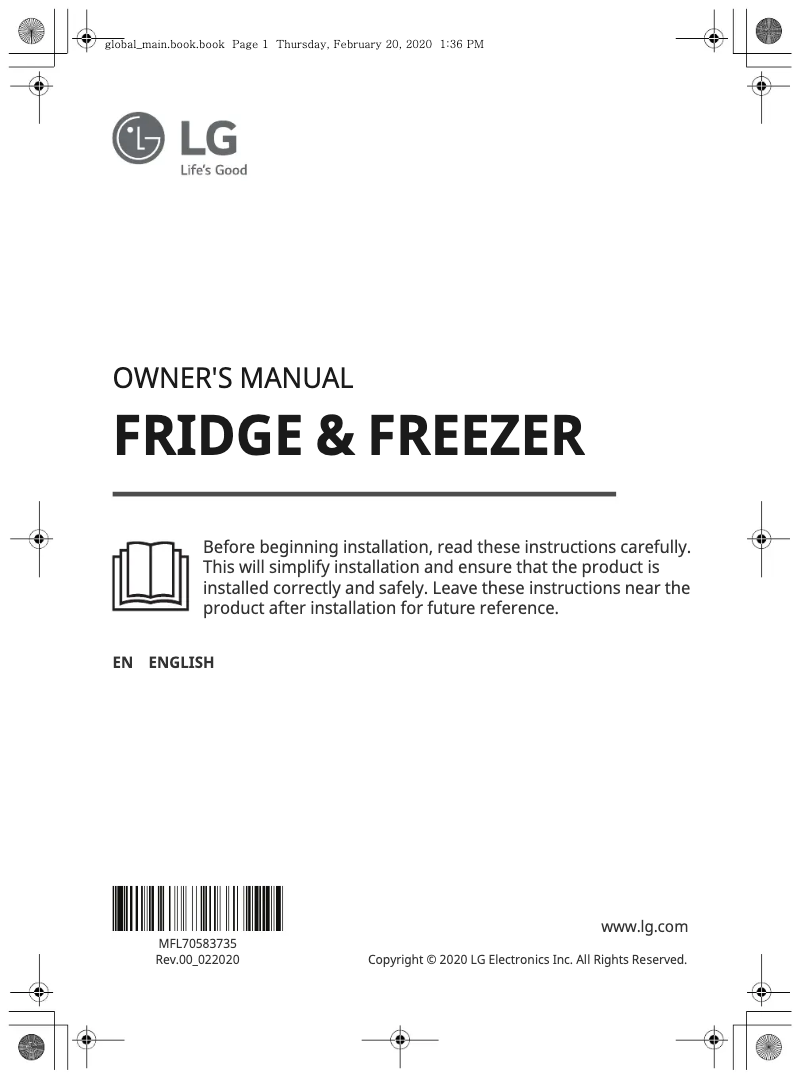 Image de la première page du manuel de l'appareil GC-B247JEDV