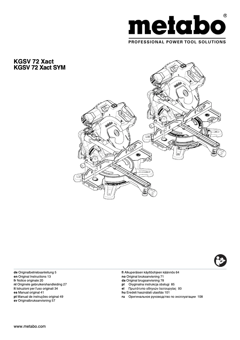 Image de la première page du manuel de l'appareil KGSV 72 Xact