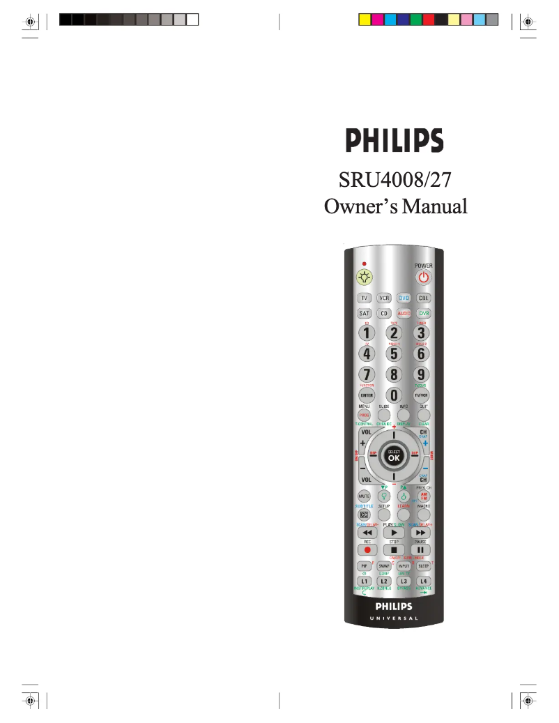 Page 1 de la notice Manuel utilisateur Philips SRU4008