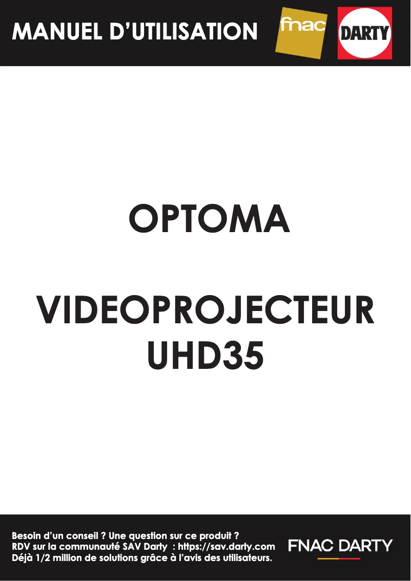 Page n°1 - Manuel utilisateur Optoma UHD35