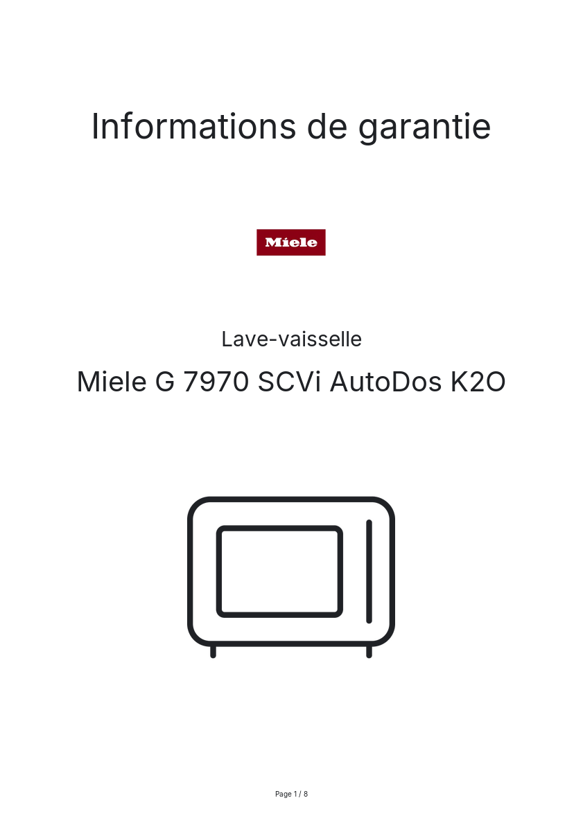 Image de la première page du manuel de l'appareil G 7970 SCVi AutoDos K2O