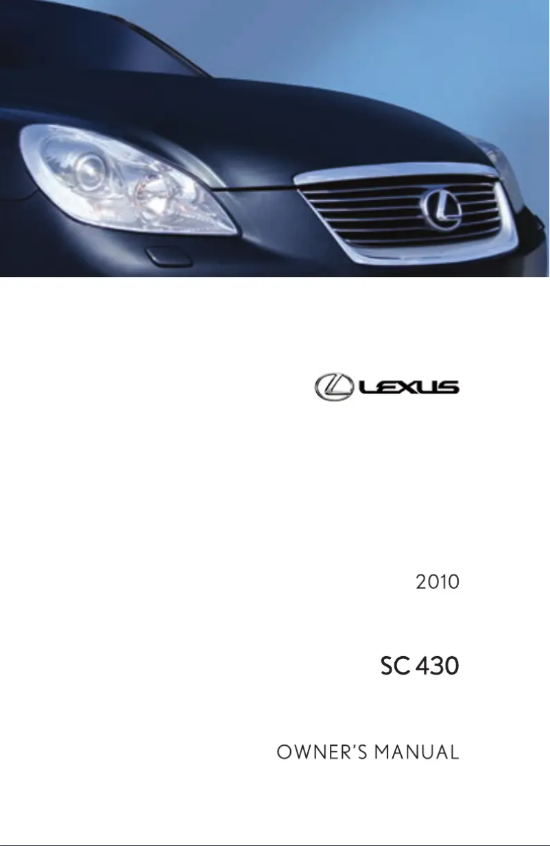 Page 1 de la notice Manuel utilisateur Lexus SC 430 (2010)