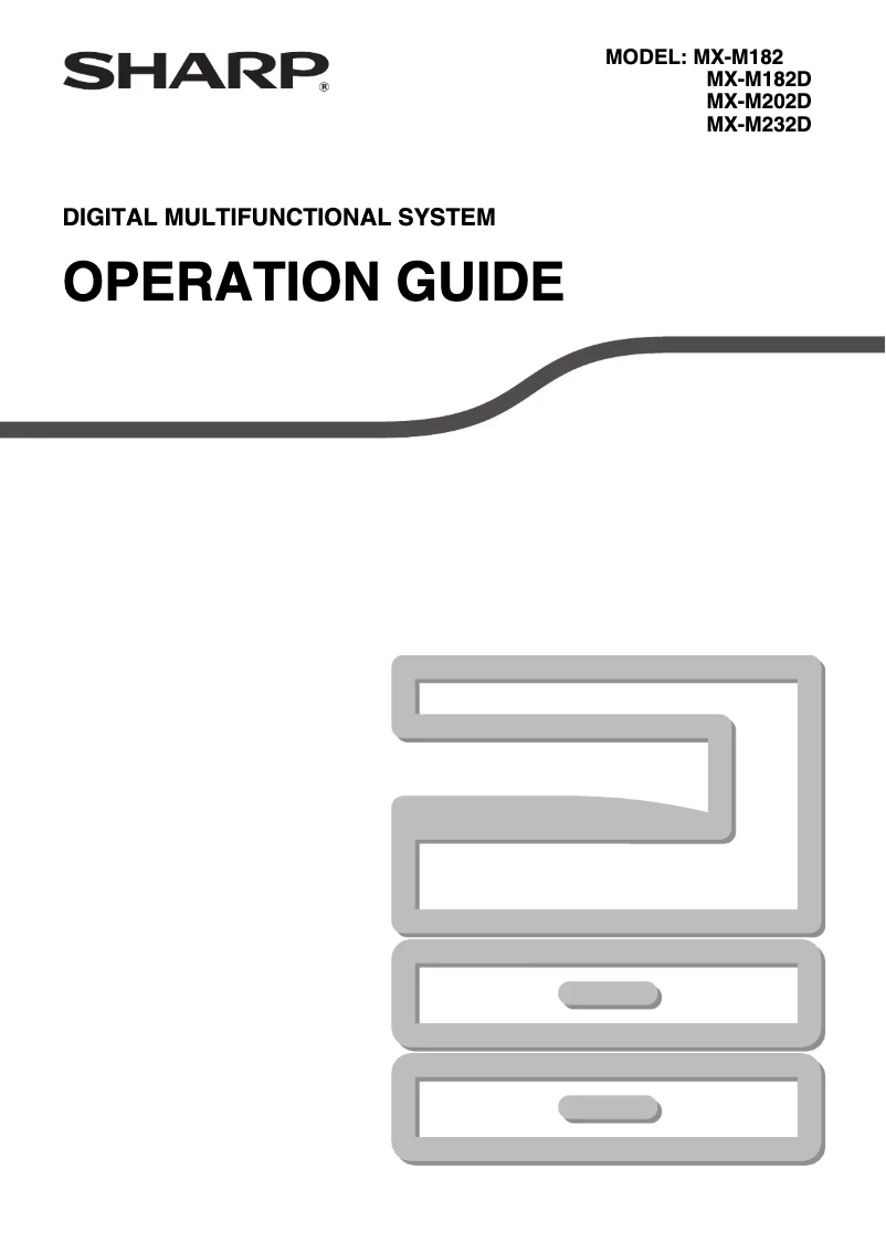 Image de la première page du manuel de l'appareil MX-M182D
