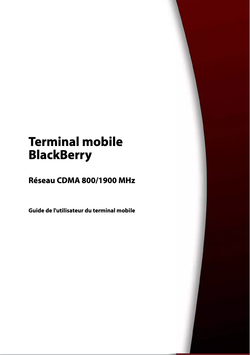 Page 1 de la notice Manuel utilisateur BlackBerry 6750