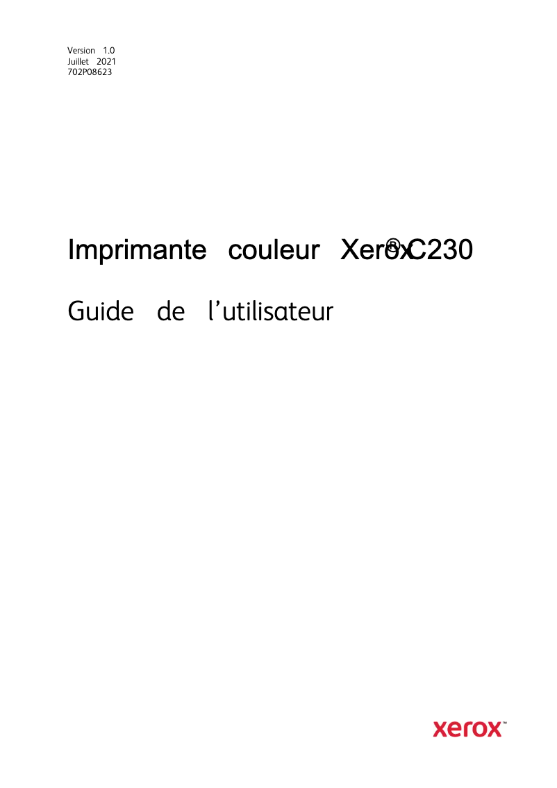 Page 1 de la notice Manuel utilisateur Xerox C230V