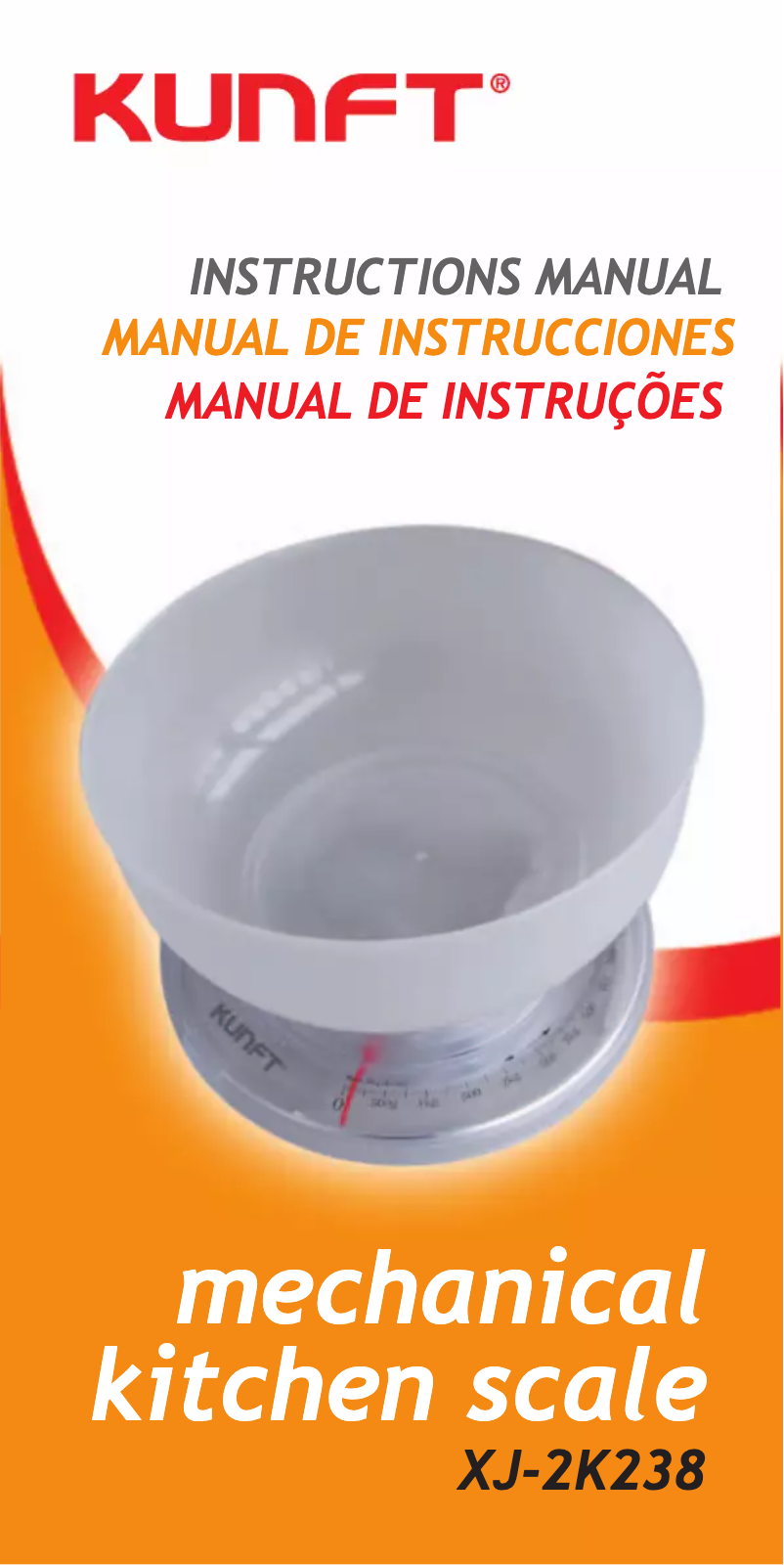 Page 1 de la notice Manuel utilisateur Kunft XJ-2K238