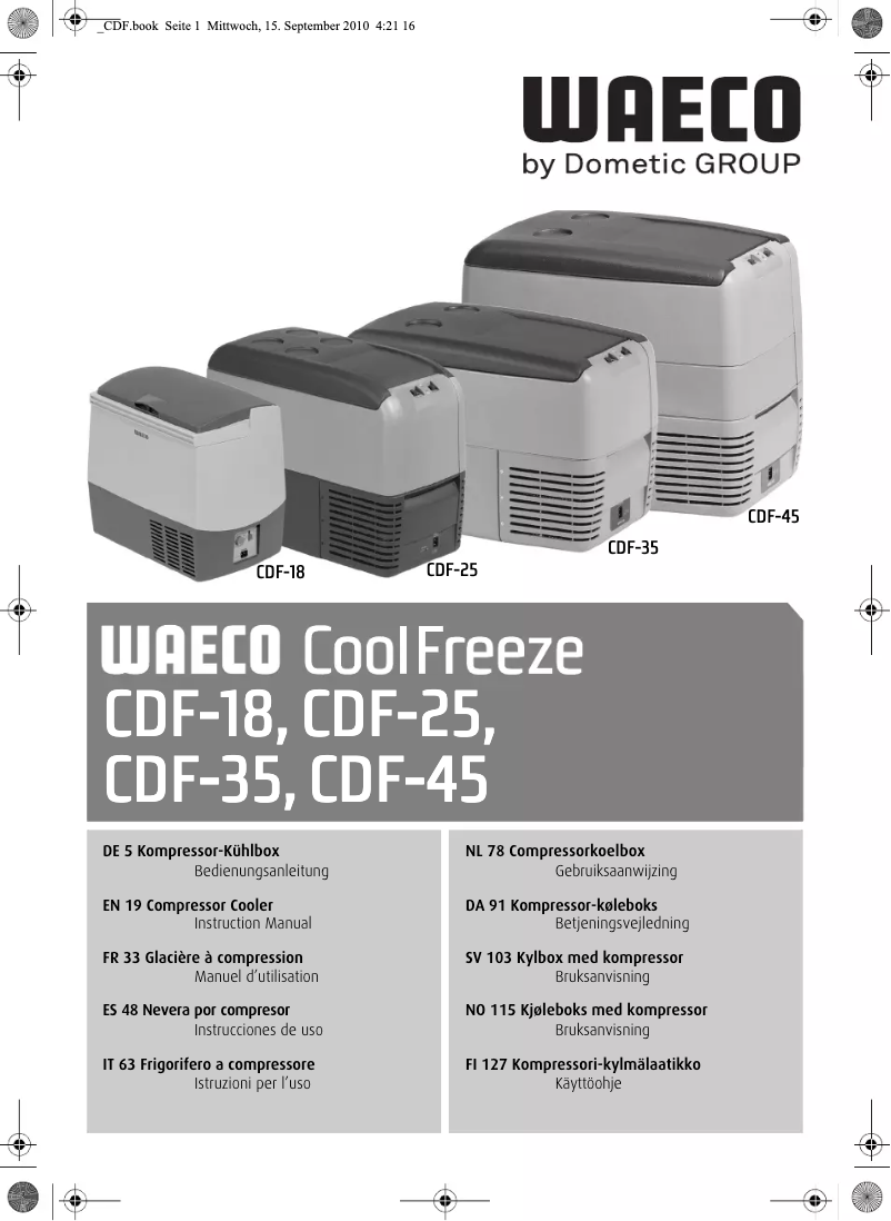 Página 1 del manual Manual de usuario Waeco CoolFreeze CDF-35
