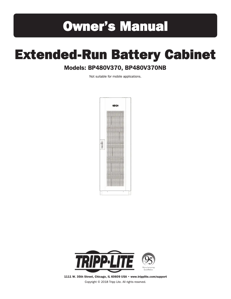Page n°1 - Manuel utilisateur Tripp Lite BP480V370NB