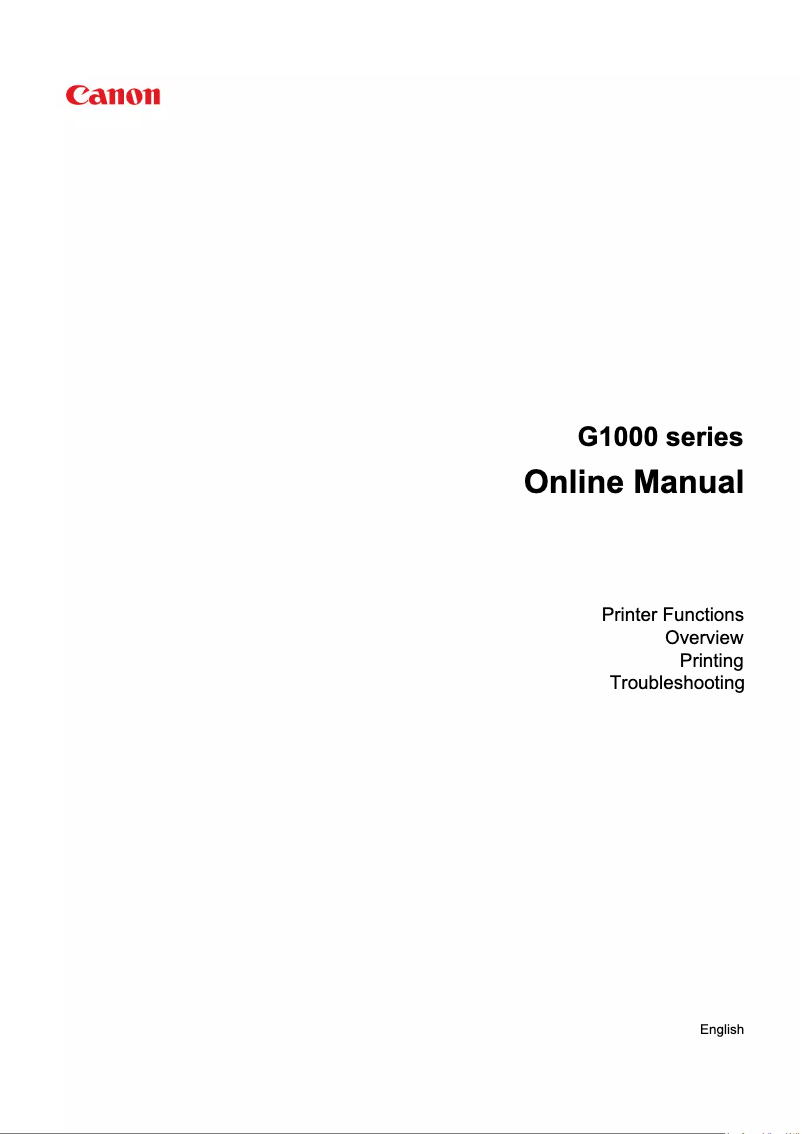 Page 1 de la notice Manuel utilisateur Canon Pixma G1400