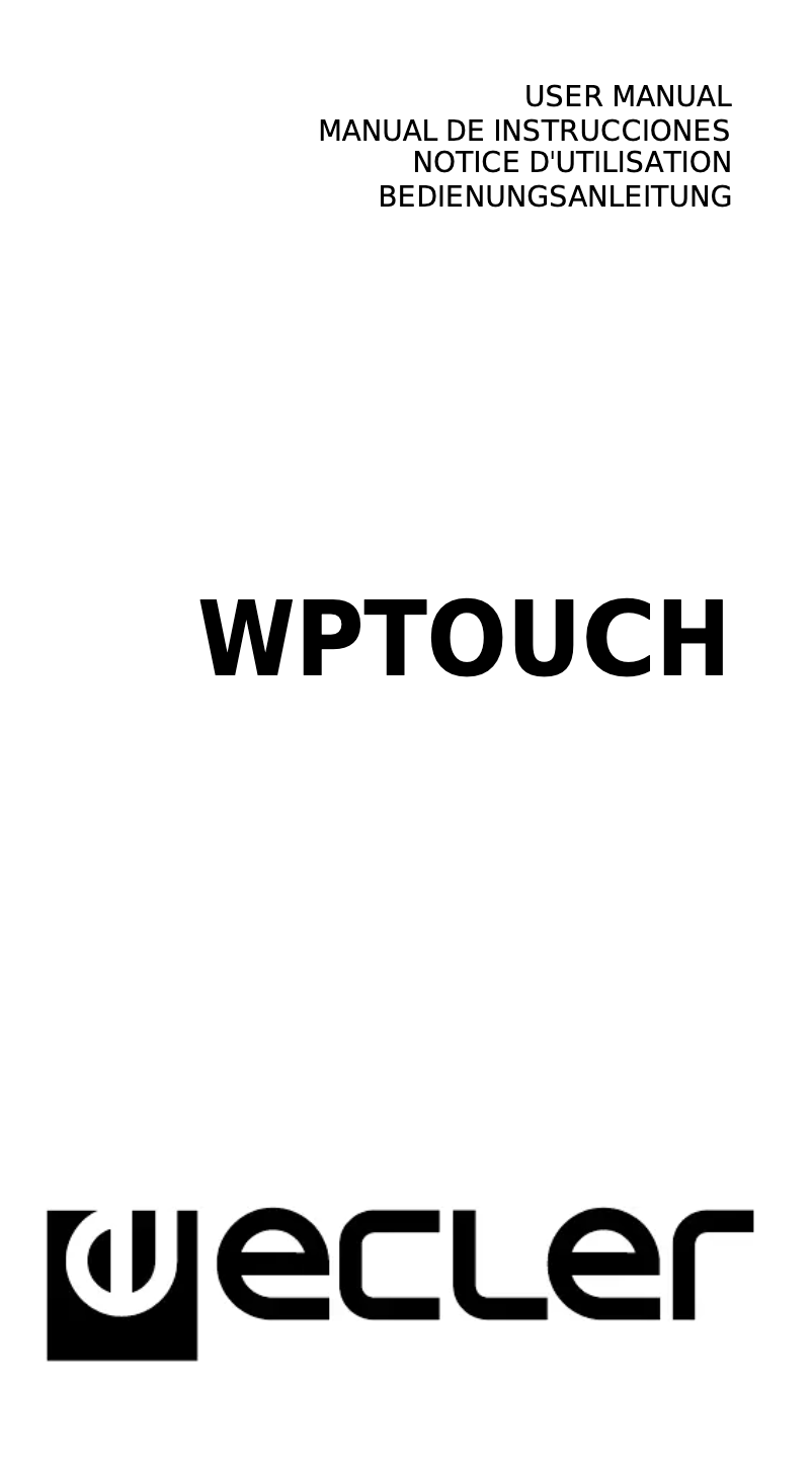 Página 1 del manual Manual de usuario Ecler WPTOUCH