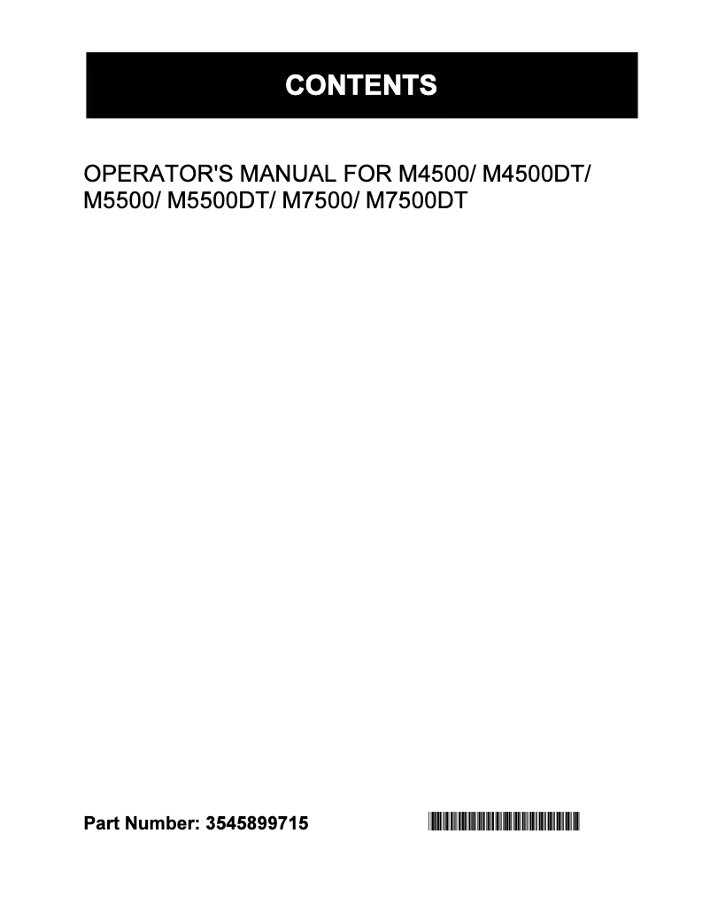 Page n°1 - Manuel utilisateur Kubota M7500