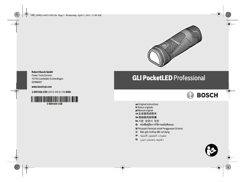 Page n°1 - Manuel utilisateur Bosch GLI 12V-80 Professional