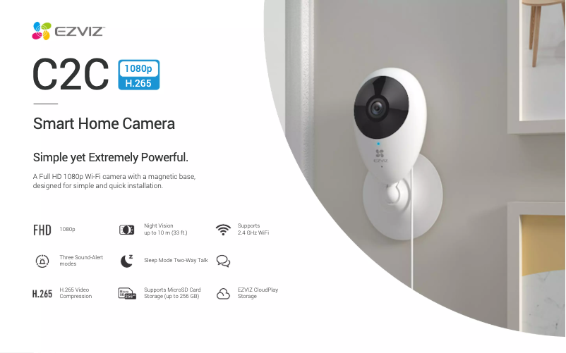 Page 1 de la notice Fiche technique EZVIZ C2C