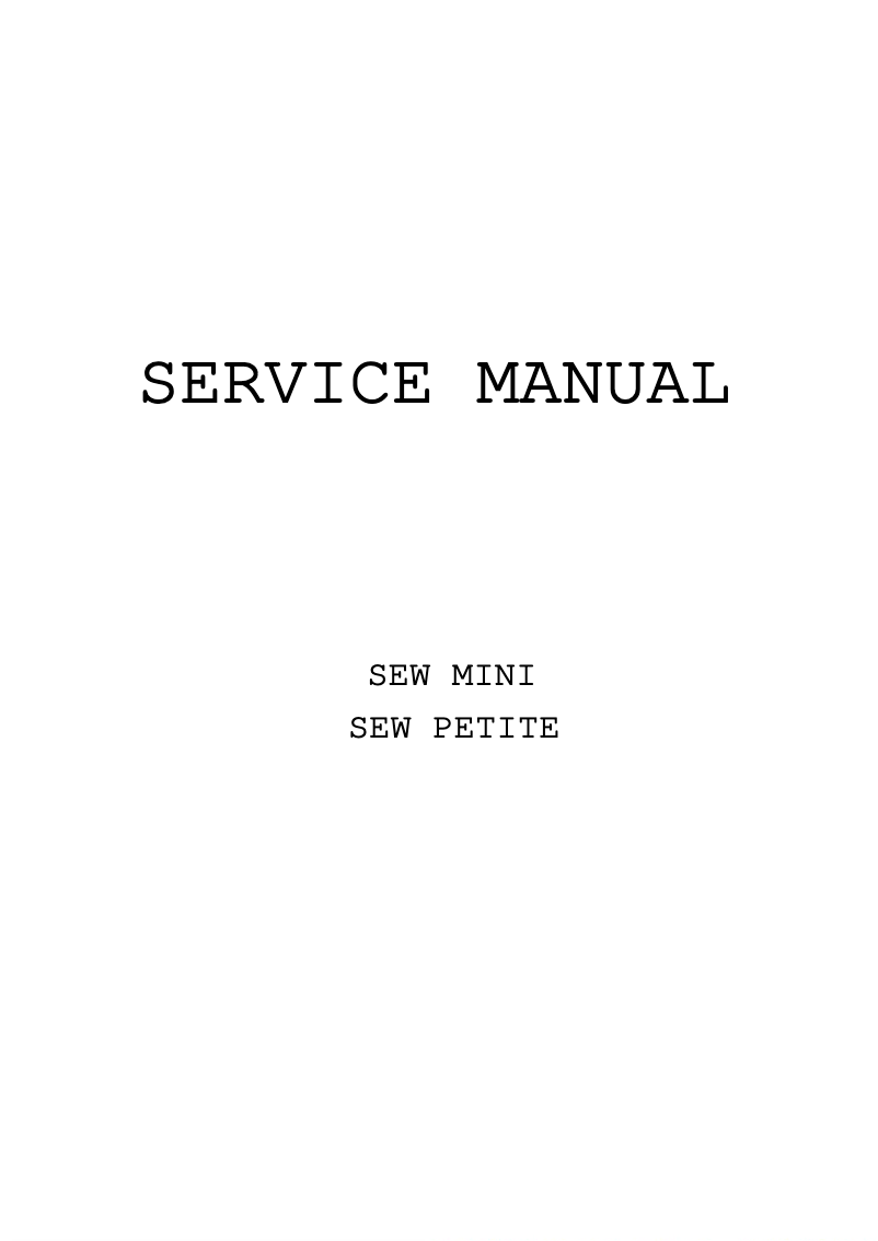 Page n°1 - Manuel utilisateur Janome Sew Mini