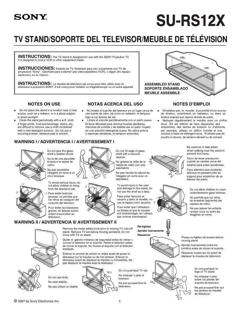 Page n°1 - Manuel utilisateur Sony KDS-60A3000