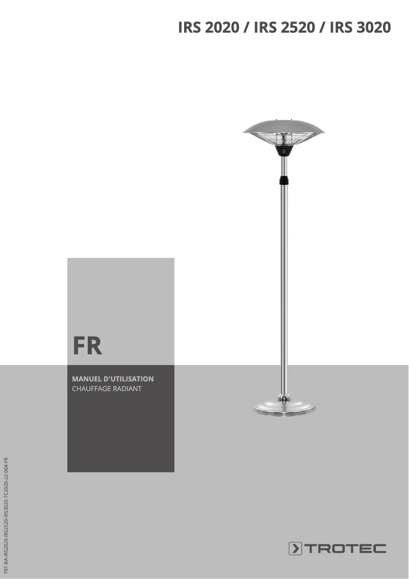 Image de la première page du manuel de l'appareil IRS 2020