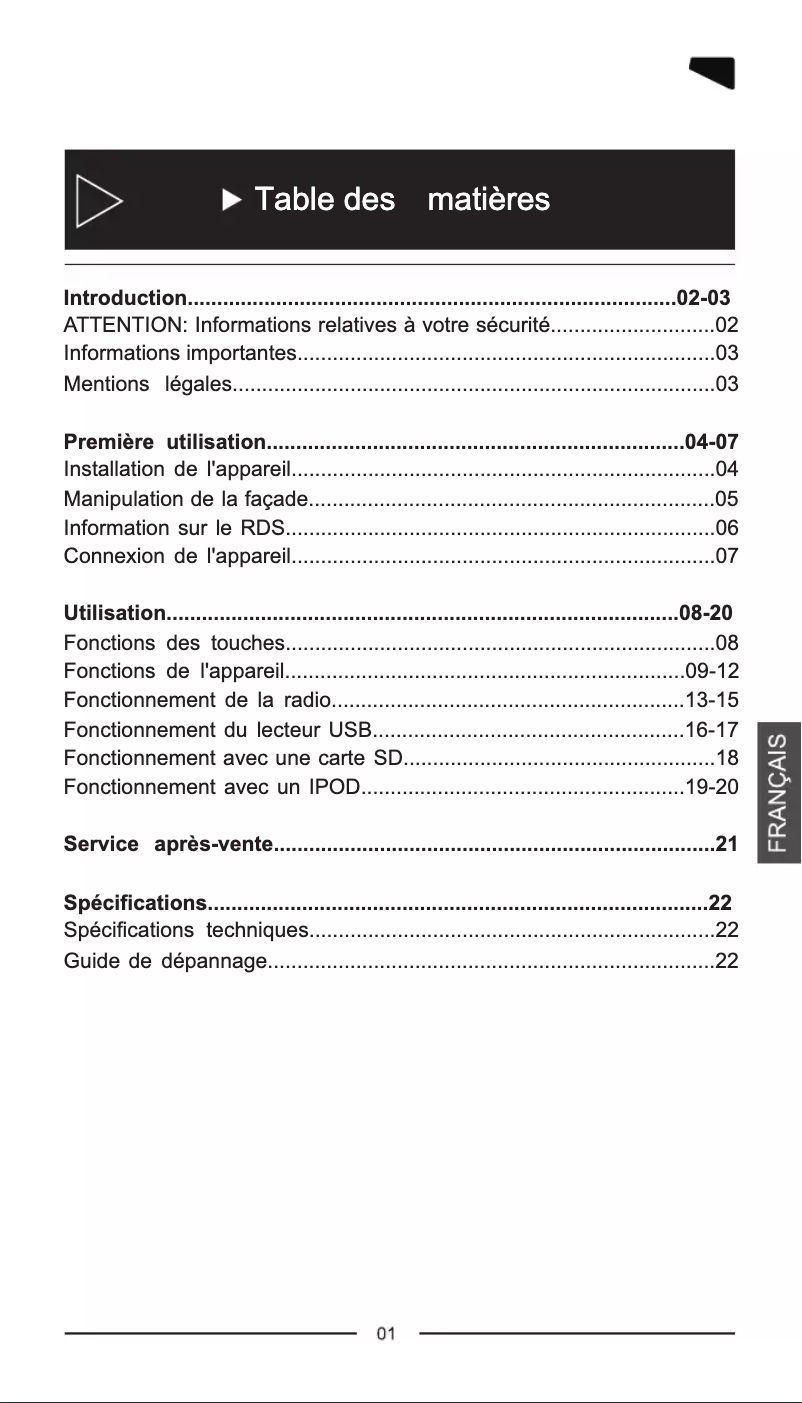 Page 1 de la notice Manuel utilisateur Peekton PKM 192i