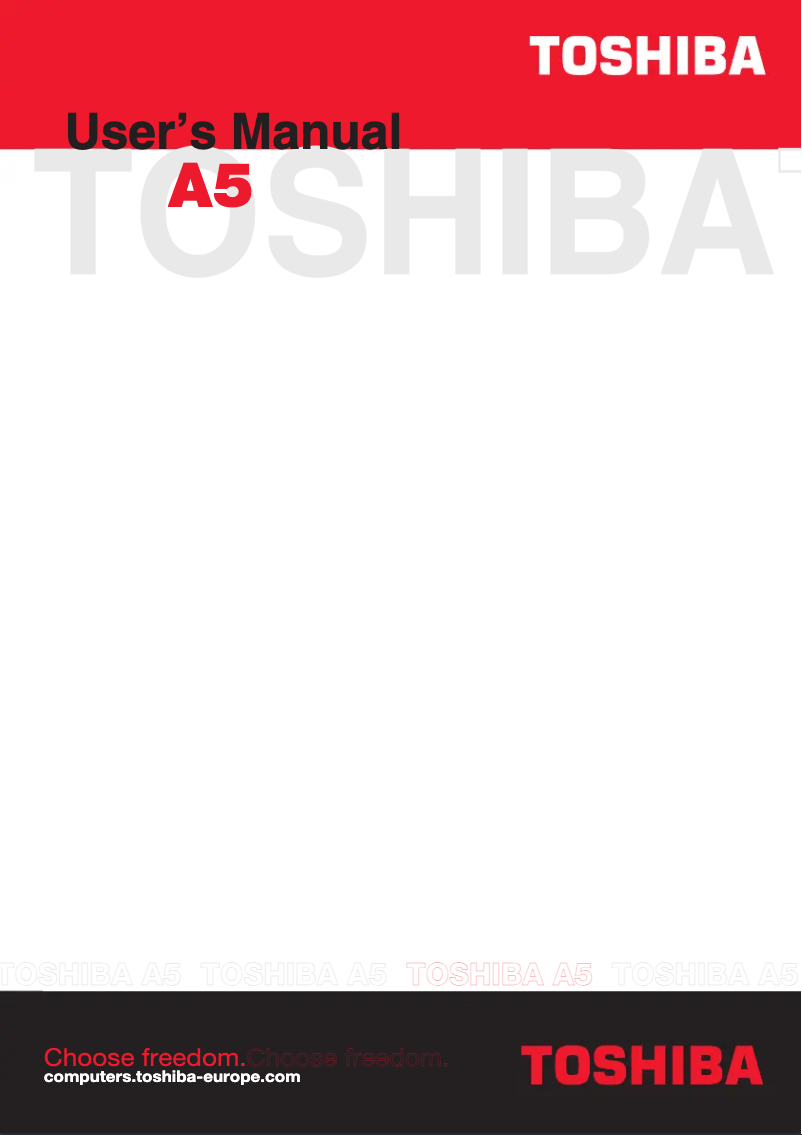 Page 1 de la notice Manuel utilisateur Toshiba Tecra A5