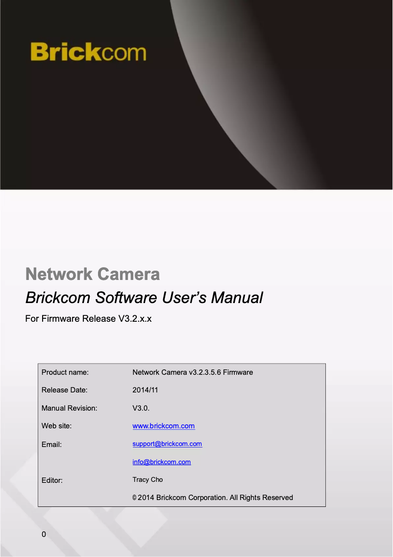 Page 1 de la notice Manuel utilisateur Brickcom OB-302Ae