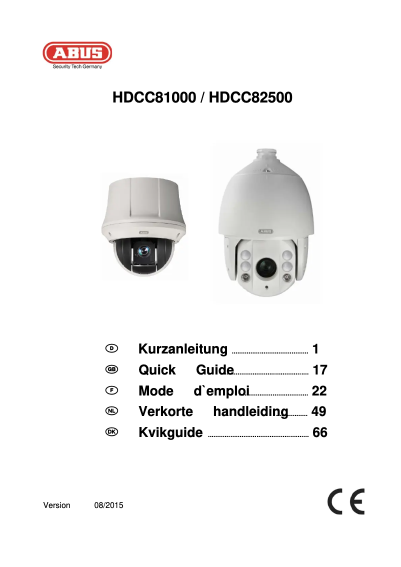 Image de la première page du manuel de l'appareil HDCC82501