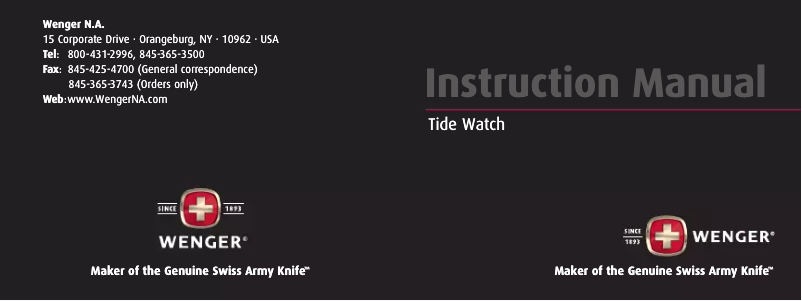 Page 1 de la notice Manuel utilisateur Wenger SwissGear AquaGraph Tide