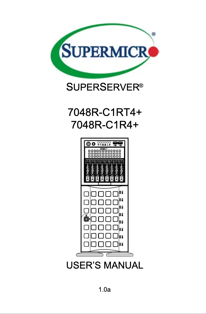 Image de la première page du manuel de l'appareil SuperServer 7048R-C1R4+
