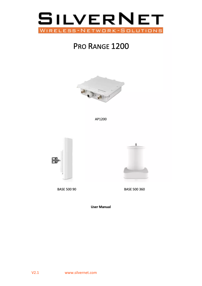 Page n°1 - Manuel utilisateur SilverNet AP1200-360