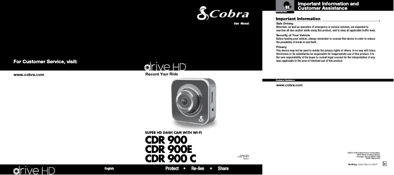 Página 1 del manual Manual de usuario Cobra CDR 900