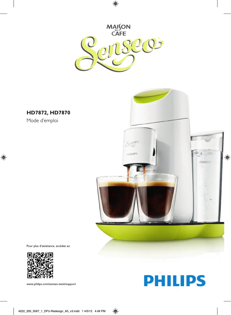 Página 1 del manual Manual de usuario Philips Senseo Twist HD7872