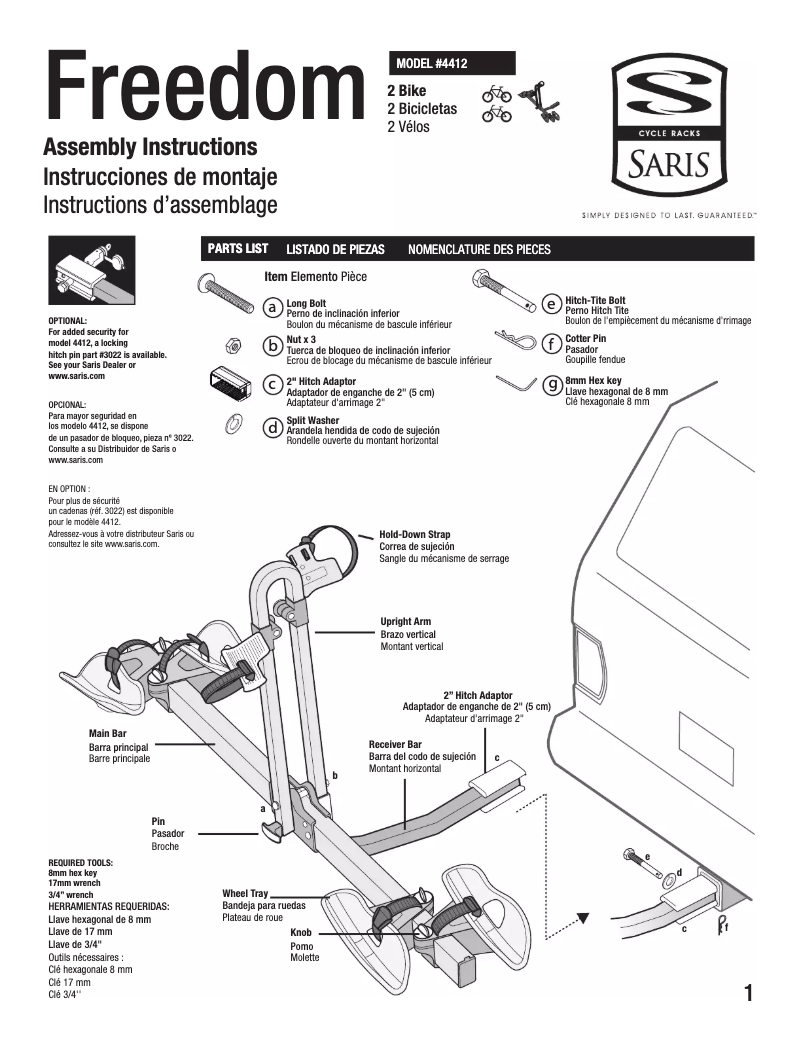 Image de la première page du manuel de l'appareil Freedom