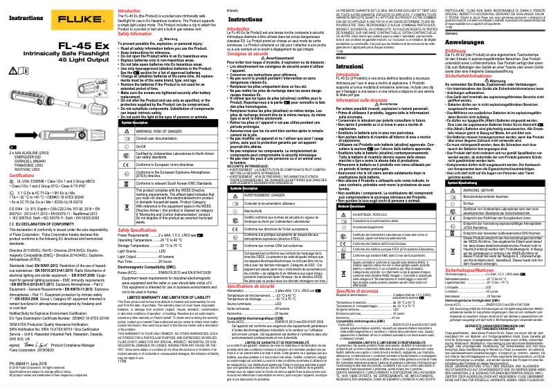 Image de la première page du manuel de l'appareil FL-45 EX