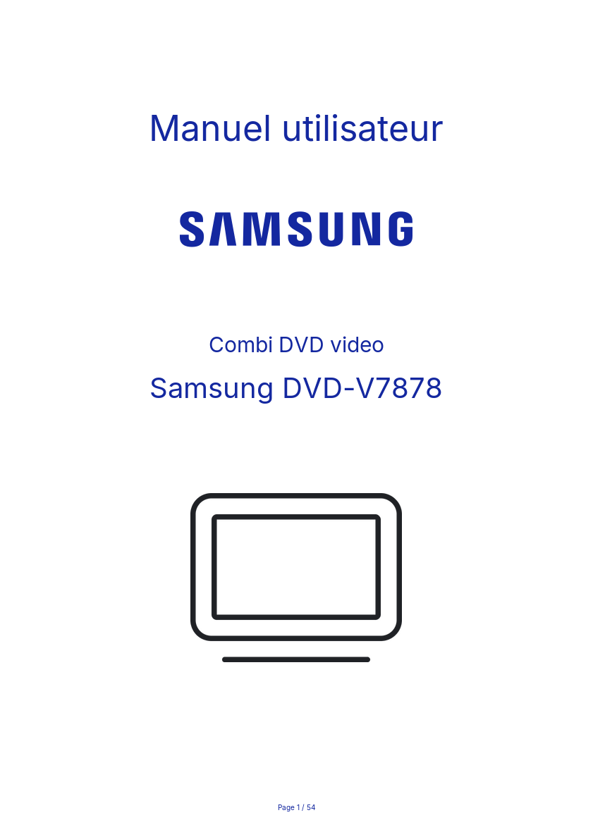 Page n°1 - Manuel utilisateur Samsung DVD-V7878
