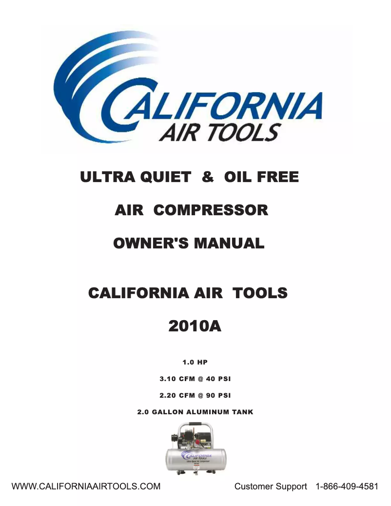 Page 1 de la notice Manuel utilisateur California Air Tools 2010A