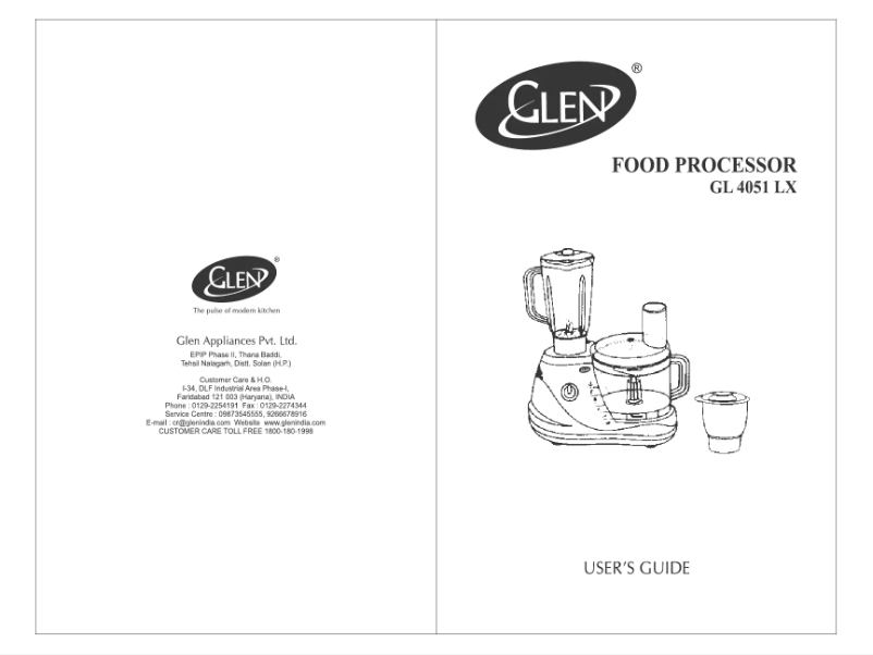 Page n°1 - Manuel utilisateur Glen GL 4051 LX