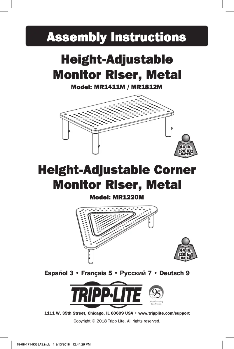 Página 1 del manual Manual de usuario Tripp Lite MR1220M