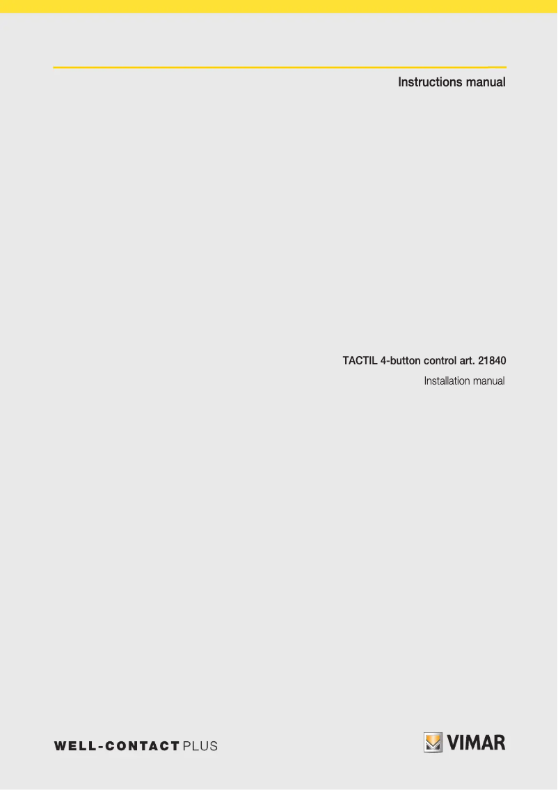Page n°1 - Manuel utilisateur Vimar 21840