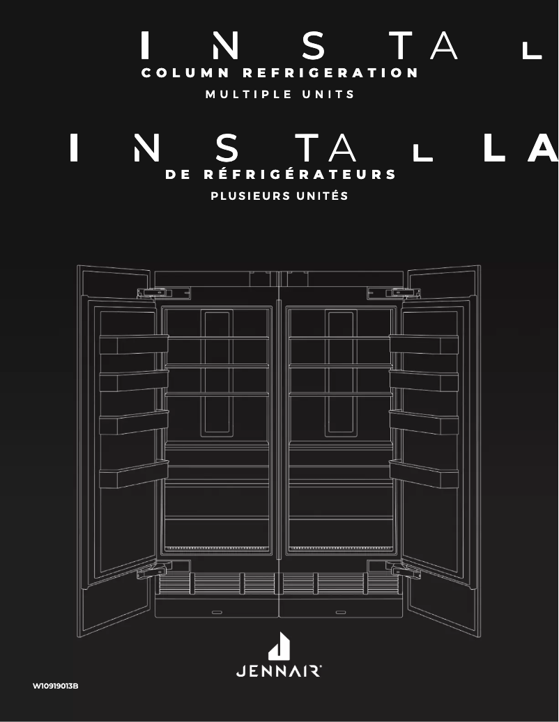 Page 1 de la notice Guide d'installation JennAir JBZFR24IGX