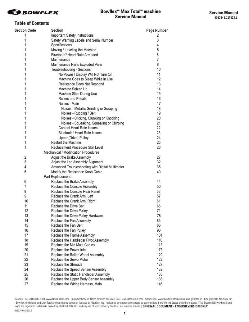 Página 1 del manual Manual de usuario Bowflex Max Total