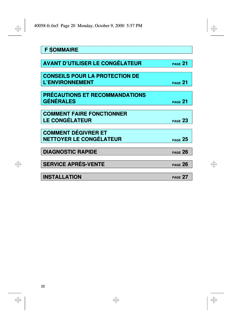 Page n°1 - Manuel utilisateur Whirlpool AFB 820/3