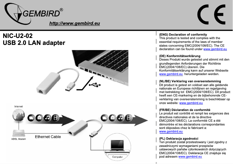 Image de la première page du manuel de l'appareil NIC-U2-02