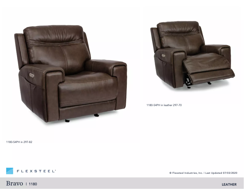 Page n°1 - Manuel utilisateur Flexsteel Bravo 1180-54PH