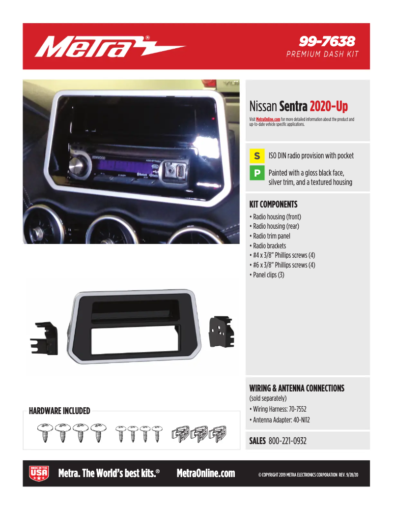 Page n°1 - Fiche technique Metra 99-7638