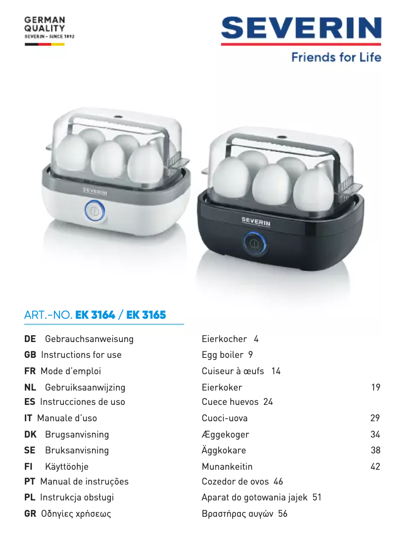 Image de la première page du manuel de l'appareil EK 3165