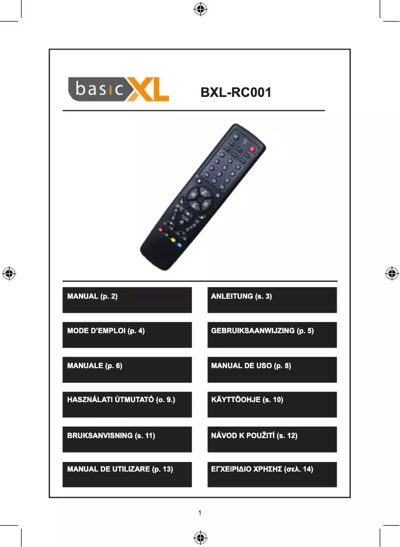 Page 1 de la notice Manuel utilisateur basicXL BXL-RC001